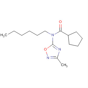 Cyclopentanecarboxamide, N-hexyl-N-(3-methyl-1,2,4-oxadiazol-5-yl)- molecular structure