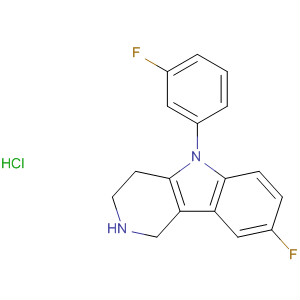 1H-Pyrido[4,3-b]indole, 8-fluoro-5-(3-fluorophenyl)-2,3,4,5-tetrahydro-,monohydrochloride molecular structure