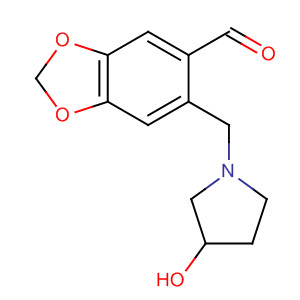 1,3-Benzodioxole-5-carboxaldehyde,6-[(3-hydroxy-1-pyrrolidinyl)methyl]- molecular structure