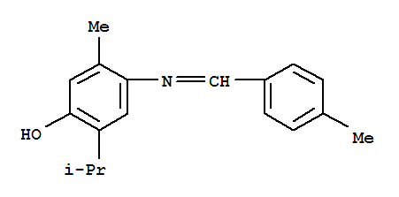 5-methyl-4-{[(E)-(4-methylphenyl)methylidene]amino}-2-(propan-2-yl)phenol molecular structure