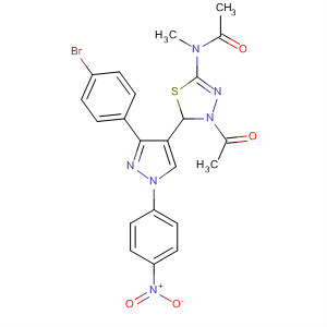 Acetamide,N-[4-acetyl-5-[3-(4-bromophenyl)-1-(4-nitrophenyl)-1H-pyrazol-4-yl]-4,5-dihydro-1,3,4-thiadiazol-2-yl]-N-methyl- molecular structure