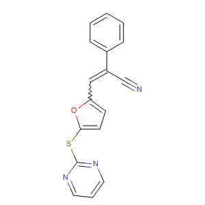 Benzeneacetonitrile, a-[[5-(2-pyrimidinylthio)-2-furanyl]methylene]- molecular structure