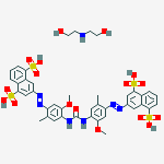 3,3'-[carbonylbis[imino(5-methoxy-2-methyl-p-phenylene)azo]]bis(naphthalene-1,5-disulphonic) acid, compound with 2,2'-iminodiethanol molecular structure