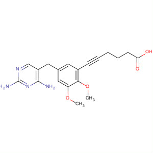 5-Hexynoic acid,6-[5-[(2,4-diamino-5-pyrimidinyl)methyl]-2,3-dimethoxyphenyl]- molecular structure