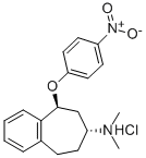 5H-Benzocyclohepten-7-amine, 6,7,8,9-tetrahydro-N,N-dimethyl-5-(4-nitr ophenoxy)-, monohydrochloride, trans- molecular structure