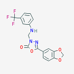 5-(1,3-benzodioxol-5-yl)-3-({[3-(trifluoromethyl)phenyl]amino}methyl)-1,3,4-oxadiazol-2(3H)-one molecular structure