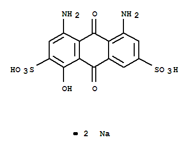 2,7-ANTHRACENEDISULFONIC ACID, 9,10-DIHYDRO-4,5-DIAMINO-9,10-DIOXO-1-H YDROXY-, D molecular structure