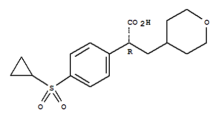 (R)-2-(4-CYCLOPROPANESULFONYLPHENYL)-3-(TETRAHYDROPYRAN-4-YL)PROPIONIC ACID molecular structure