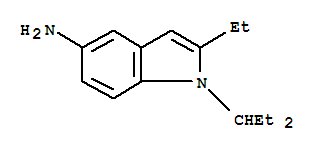 1H-Indol-5-amine,2-ethyl-1-(1-ethylpropyl)- molecular structure