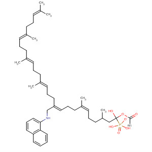6,10,14,18,22,26-Octacosahexaen-1-ol,3,7,15,19,23,27-hexamethyl-11-[(1-naphthalenylamino)methyl]-,dihydrogen phosphate (ester), (6Z,10E,14E,18E,22E)-