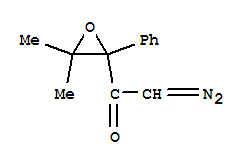 [2-(3,3-dimethyl-2-phenyloxiran-2-yl)-2-oxoethylidene]diazenium molecular structure