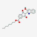 1H-INDENE-5-CARBOXYLIC ACID 2,3-DIHYDRO-2-(3-HYDROXY-2-QUINOLINYL)-1,3-DIOXO-,OCTYL ESTER molecular structure