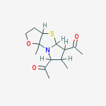 1,1'-(6,8a-dimethyloctahydrofuro[2,3-d]pyrrolo[2,1-b][1,3]thiazole-5,7-diyl)diethanone molecular structure