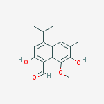 2,7-dihydroxy-8-methoxy-6-methyl-4-propan-2-ylnaphthalene-1-carbaldehyde molecular structure