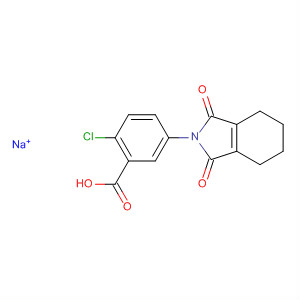 Benzoic acid,2-chloro-5-(1,3,4,5,6,7-hexahydro-1,3-dioxo-2H-isoindol-2-yl)-, sodiumsalt molecular structure