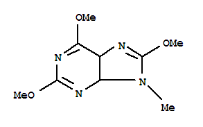9H-Purine,4,5-dihydro-2,6,8-trimethoxy-9-methyl- molecular structure