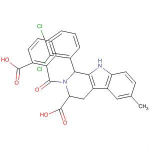 1H-Pyrido[3,4-b]indole-3-carboxylic acid,2-(2-carboxybenzoyl)-1-(2,3-dichlorophenyl)-2,3,4,9-tetrahydro-6-methyl- molecular structure