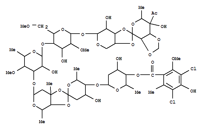 Flambamycin,45-O-de(2-methyl-1-oxopropyl)-23-deoxy- molecular structure