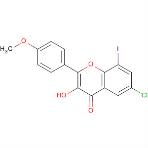 4H-1-Benzopyran-4-one,6-chloro-3-hydroxy-8-iodo-2-(4-methoxyphenyl)- molecular structure
