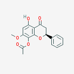 4H-1-Benzopyran-4-one, 8-(acetyloxy)-2,3-dihydro-5-hydroxy-7-methoxy-2-phenyl-, (S)- molecular structure