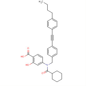 Benzoic acid,4-[[[4-[(4-butylphenyl)ethynyl]phenyl]methyl](cyclohexylcarbonyl)amino]-2-hydroxy- molecular structure