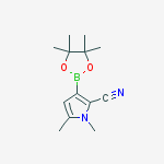 1H-Pyrrole-2-carbonitrile,1,5-dimethyl-3-(4,4,5,5-tetramethyl-1,3,2-dioxaborolan-2-yl)- molecular structure