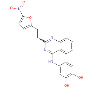 1,2-Benzenediol,4-[[2-[2-(5-nitro-2-furanyl)ethenyl]-4-quinazolinyl]amino]- molecular structure