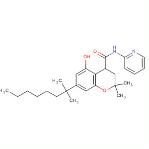 2H-1-Benzopyran-4-carboxamide,7-(1,1-dimethylheptyl)-3,4-dihydro-5-hydroxy-2,2-dimethyl-N-2-pyridinyl- molecular structure