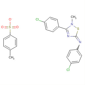 Benzenamine,4-chloro-N-[3-(4-chlorophenyl)-2-methyl-1,2,4-thiadiazol-5(2H)-ylidene]-, mono(4-methylbenzenesulfonate) molecular structure