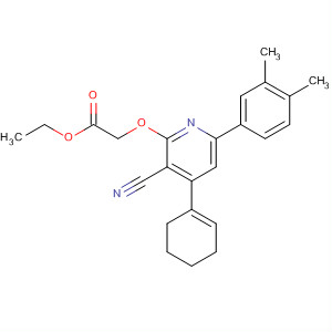 Acetic acid,[[3-cyano-6-(3,4-dimethylphenyl)-3,4,5,6-tetrahydro-4-phenyl-2-pyridinyl]oxy]-, ethyl ester molecular structure