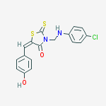 (5e)-3-[(4-chloroanilino)methyl]-5-[(4-hydroxyphenyl)methylidene]-2-sulfanylidene-1,3-thiazolidin-4-one molecular structure