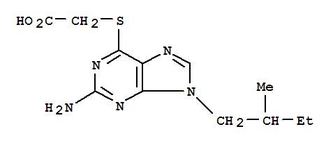 {[2-amino-9-(2-methylbutyl)-9H-purin-6-yl]sulfanyl}acetic acid molecular structure