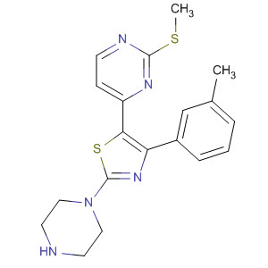 Pyrimidine,4-[4-(3-methylphenyl)-2-(1-piperazinyl)-5-thiazolyl]-2-(methylthio)-