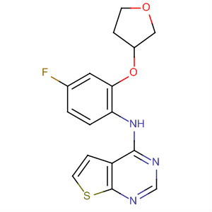 Thieno[2,3-d]pyrimidin-4-amine,N-[4-fluoro-2-[(tetrahydro-3-furanyl)oxy]phenyl]- molecular structure