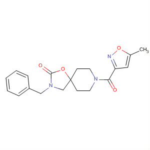 1-Oxa-3,8-diazaspiro[4.5]decan-2-one,8-[(5-methyl-3-isoxazolyl)carbonyl]-3-(phenylmethyl)- molecular structure