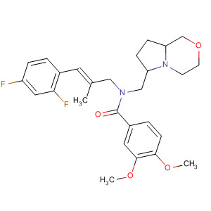 Benzamide,N-[(2E)-3-(2,4-difluorophenyl)-2-methyl-2-propen-1-yl]-N-[(hexahydro-1H-pyrrolo[2,1-c][1,4]oxazin-6-yl)methyl]-3,4-dimethoxy- molecular structure