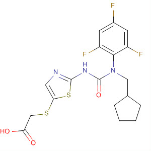 Acetic acid,
2-[[2-[[[(cyclopentylmethyl)(2,4,6-trifluorophenyl)amino]carbonyl]amino]-
5-thiazolyl]thio]-