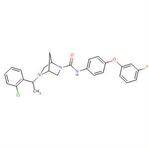 2,5-Diazabicyclo[2.2.1]heptane-2-carboxamide,5-[1-(2-chlorophenyl)ethyl]-N-[4-(3-fluorophenoxy)phenyl]- molecular structure