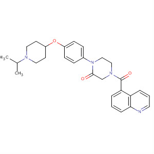 2-Piperazinone,1-[4-[[1-(1-methylethyl)-4-piperidinyl]oxy]phenyl]-4-(5-quinolinylcarbonyl)- molecular structure