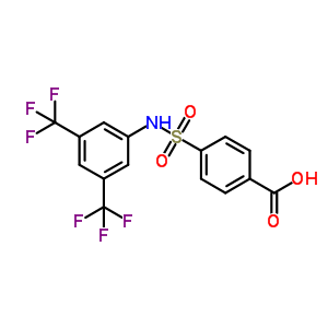 4-[[3,5-bis(trifluoromethyl)phenyl]sulfamoyl]benzoic acid molecular structure