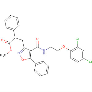 Benzenepropanoic acid,3-[4-[[[2-(2,4-dichlorophenoxy)ethyl]amino]carbonyl]-5-phenyl-3-isoxazolyl]-, methyl ester molecular structure